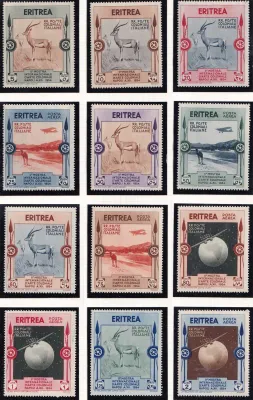 Italian Eritrea 1934 International Colonial Exhibition - Naples SG216-227. MNH (**) Italian Eritrea 1934 International Colonial Exhibition - Naples SG216-227. MNH (**)