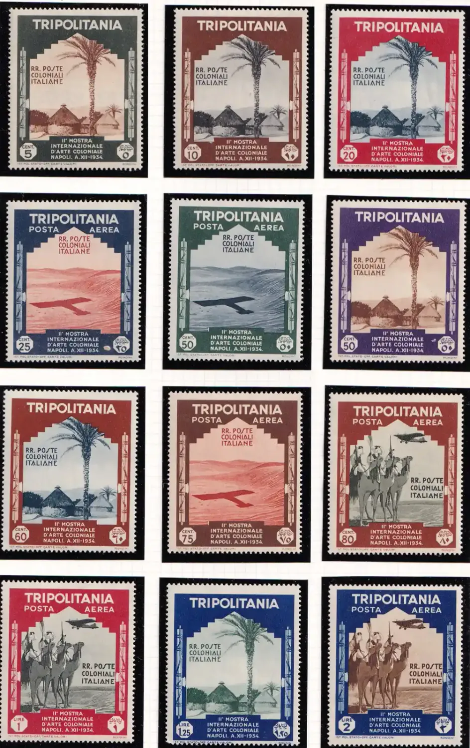 Italian Tripolitania 1934 The 2nd International Colonial Exhibition - Naples - SG204-215. MNH (**)