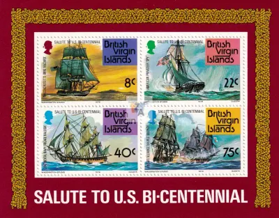 British Virgin Islands 1976 The 200th Anniversary of the Independence of the United States of America - Warships. (ss/v4)-MNH(**)