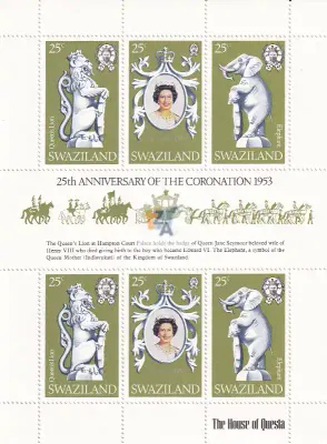 Swaziland 1978 The 25th Anniversary of the Coronation of Queen Elizabeth II (ss/v6) MNH(**) Swaziland 1978 The 25th Anniversary of the Coronation of Queen Elizabeth II (ss/v6) MNH(**)
