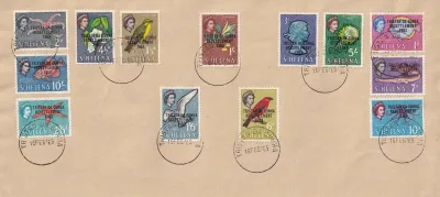 Tristan da Cunha 1963 Issues of St. Helena Overprinted "TRISTAN DA CUNHA RESETTLEMENT 1963" on Cover