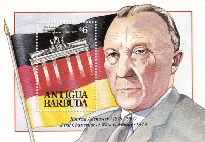Antigua & Barbuda 1992 The 25th Anniv of the Death of Konrad Adenauer, 1876-1967. (SS/v1). MNH(**) Antigua & Barbuda 1992 The 25th Anniv of the Death of Konrad Adenauer, 1876-1967. (SS/v1). MNH(**)