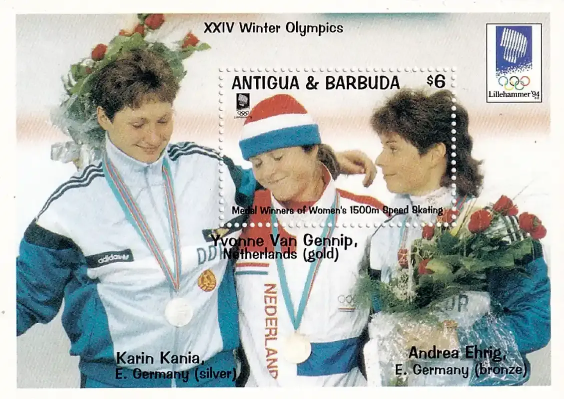Antigua & Barbuda 1993 Winter Olympic Games - Lillehammer 1994, Norway. (SS/v1). MNH(**) Antigua & Barbuda 1993 Winter Olympic Games - Lillehammer 1994, Norway. (SS/v1). MNH(**)