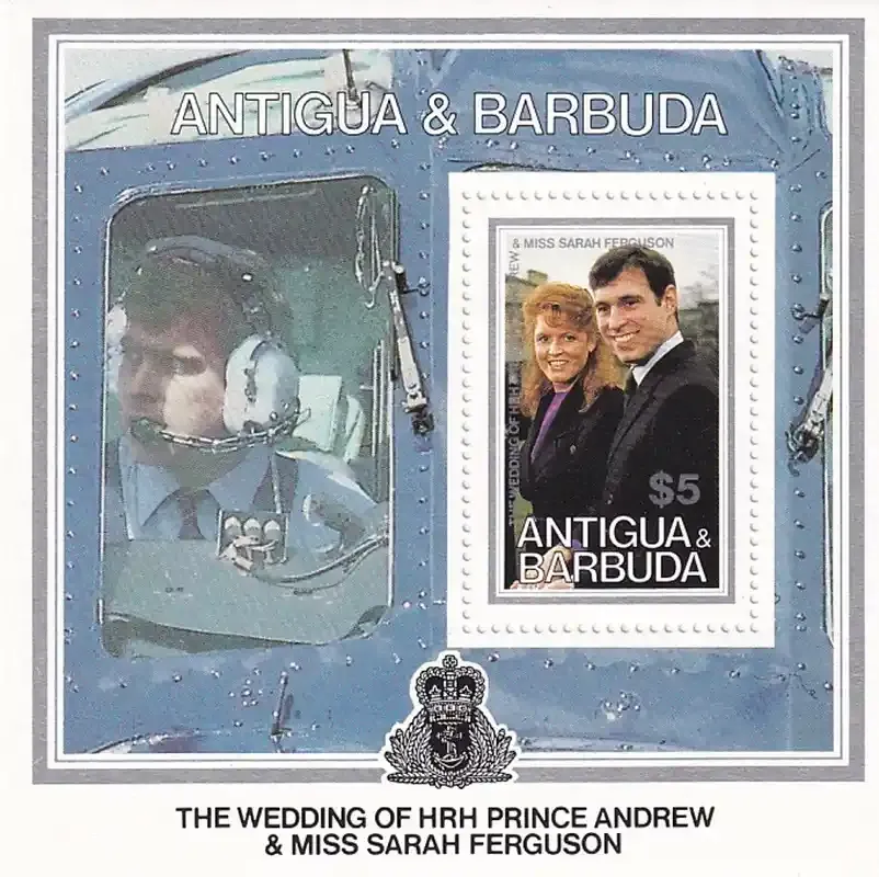 Antigua & Barbuda 1986 The Wedding of HRH Prince Andrew and Miss Sarah Ferguson. (SS/v1). MNH(**) Antigua & Barbuda 1986 The Wedding of HRH Prince Andrew and Miss Sarah Ferguson. (SS/v1). MNH(**)