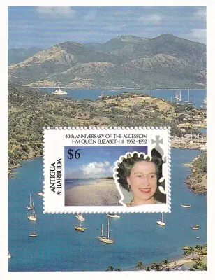 Antigua & Barbuda 1992 The 40th Anniv of the Accession of Queen Elizabeth II. (SS/v1). MNH(**) Antigua & Barbuda 1992 The 40th Anniv of the Accession of Queen Elizabeth II. (SS/v1). MNH(**)