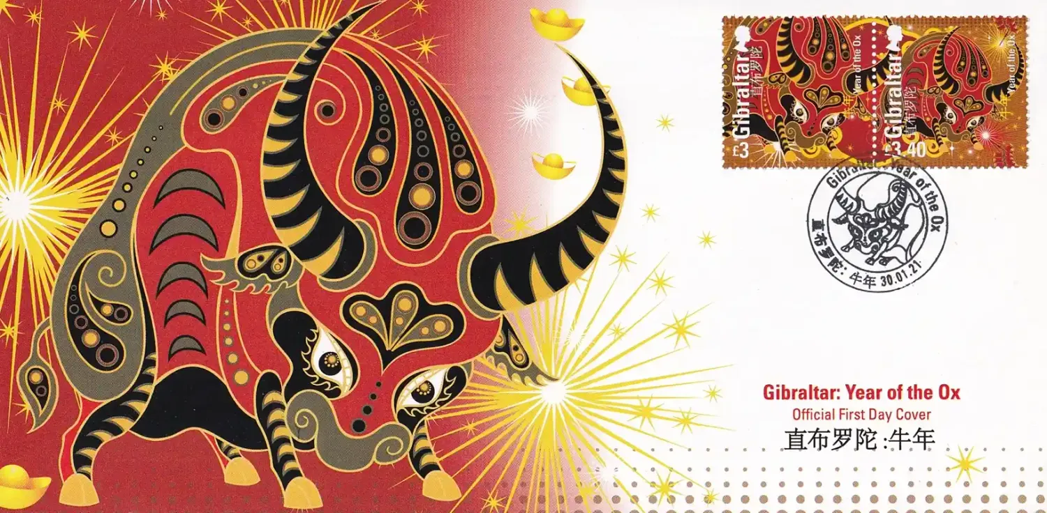 Gibraltar 2021 Chinese New Year - Year of the Ox FDC