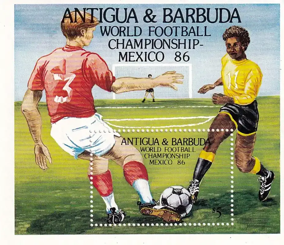 Antigua &amp; Barbuda 1986 Football World Cup - Mexico 1986. (SS/v1). MNH(**)