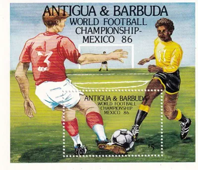 Antigua & Barbuda 1986 Football World Cup - Mexico 1986. (SS/v1). MNH(**) Antigua & Barbuda 1986 Football World Cup - Mexico 1986. (SS/v1). MNH(**)