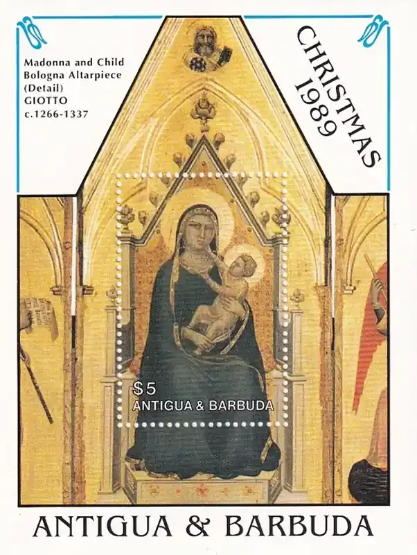 Antigua &amp; Barbuda 1989 Christmas - Paintings by Raphael and Giotto. (SS/v1). MNH(**)