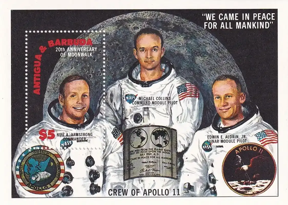 Antigua &amp; Barbuda 1989 The 20th Anniversary of the First Manned Landing on the Moon. (SS/v1). MNH(**)