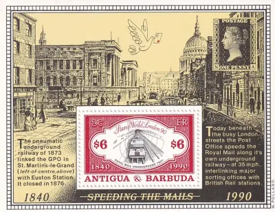 Antigua & Barbuda 1990 Int Stamp Exhibition "Stamp World London '90" - London, England. (SS/v1). MNH(**) Antigua & Barbuda 1990 Int Stamp Exhibition "Stamp World London '90" - London, England. (SS/v1). MNH(**)
