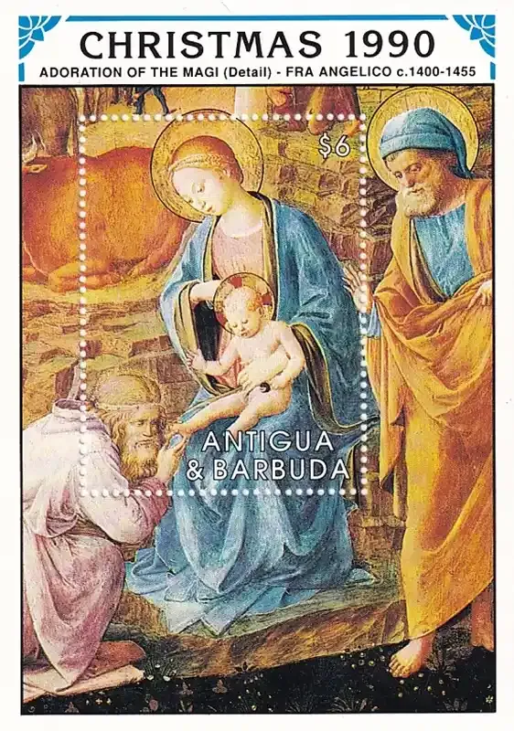Antigua & Barbuda 1990 Christmas - Paintings. (SS/v1). MNH(**) Antigua & Barbuda 1990 Christmas - Paintings. (SS/v1). MNH(**)