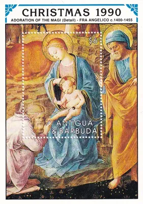 Antigua & Barbuda 1990 Christmas - Paintings. (SS/v1). MNH(**) Antigua & Barbuda 1990 Christmas - Paintings. (SS/v1). MNH(**)