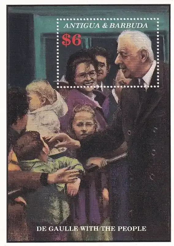 Antigua &amp; Barbuda 1991 The 100th Anniv of the Birth of Charles de Gaulle, 1890-1970. (SS/v1). MNH(**)