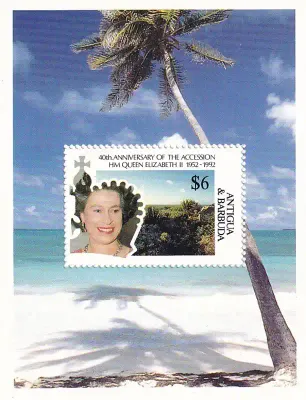 Antigua & Barbuda 1992 The 40th Anniv of the Accession of Queen Elizabeth II. (SS/v1). MNH(**) Antigua & Barbuda 1992 The 40th Anniv of the Accession of Queen Elizabeth II. (SS/v1). MNH(**)