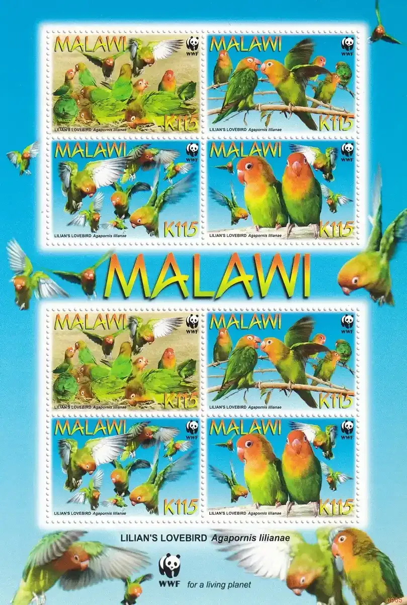 Malawi 2009 WWF - Birds (ss/v8). MNH Malawi 2009 WWF - Birds (ss/v8). MNH