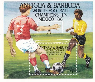 Antigua & Barbuda 1986 Football World Cup - Mexico 1986 - Overprinted "Winners". (SS/v1). MNH(**) Antigua & Barbuda 1986 Football World Cup - Mexico 1986 - Overprinted "Winners". (SS/v1). MNH(**)