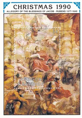 Antigua & Barbuda 1990 Christmas - Paintings. (SS/v1). MNH(**) Antigua & Barbuda 1990 Christmas - Paintings. (SS/v1). MNH(**)