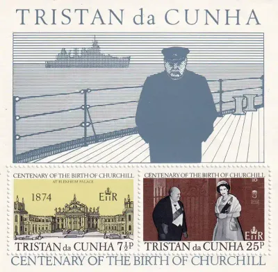 Tristan da Cunha 1974 The 100th Anniv of the Birth of Winston Churchill, 1874-1965 (ss/v2). MNH Tristan da Cunha 1974 The 100th Anniv of the Birth of Winston Churchill, 1874-1965 (ss/v2). MNH