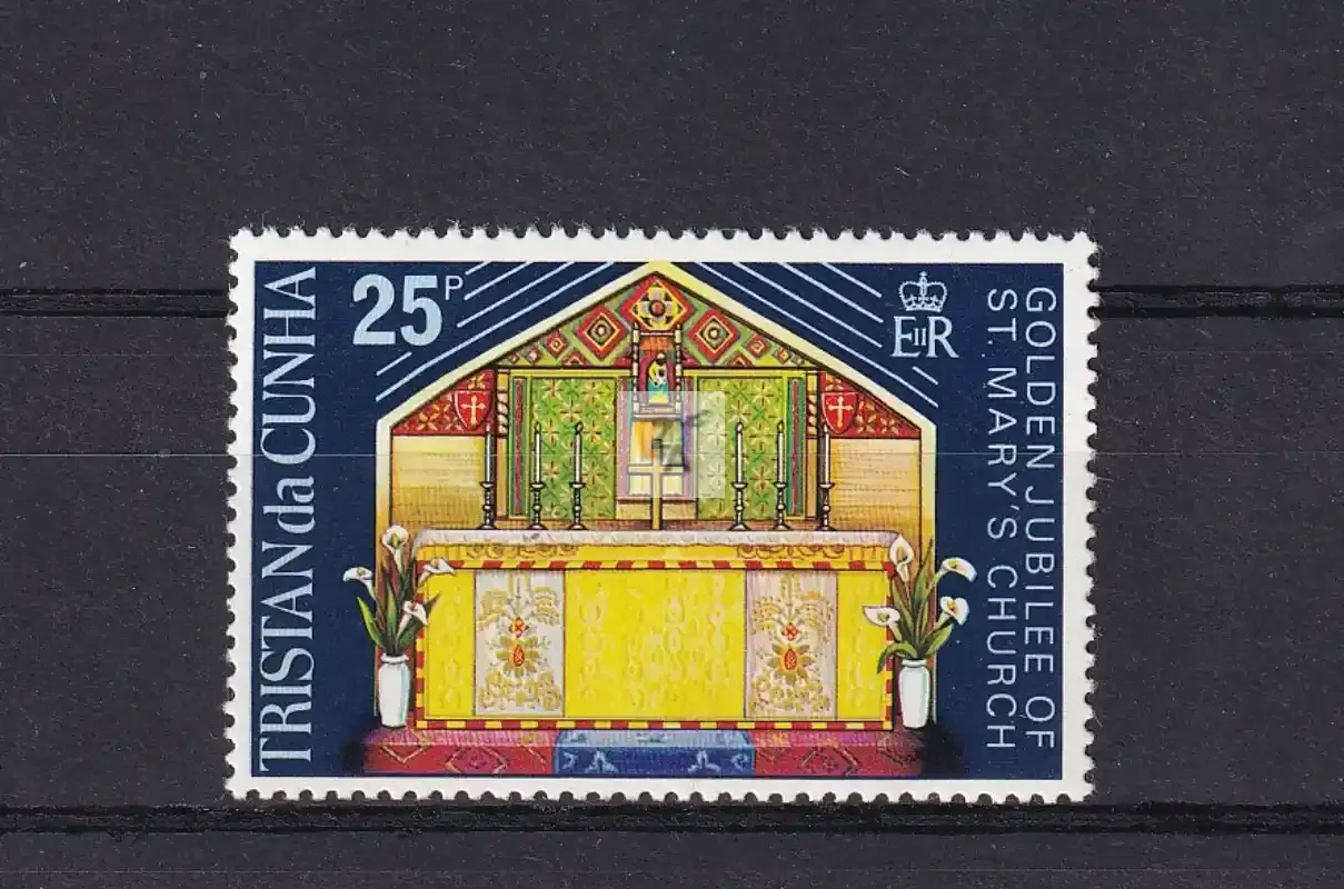 Tristan da Cunha 1973 The 50th Anniv of St. Mary's Church. MNH