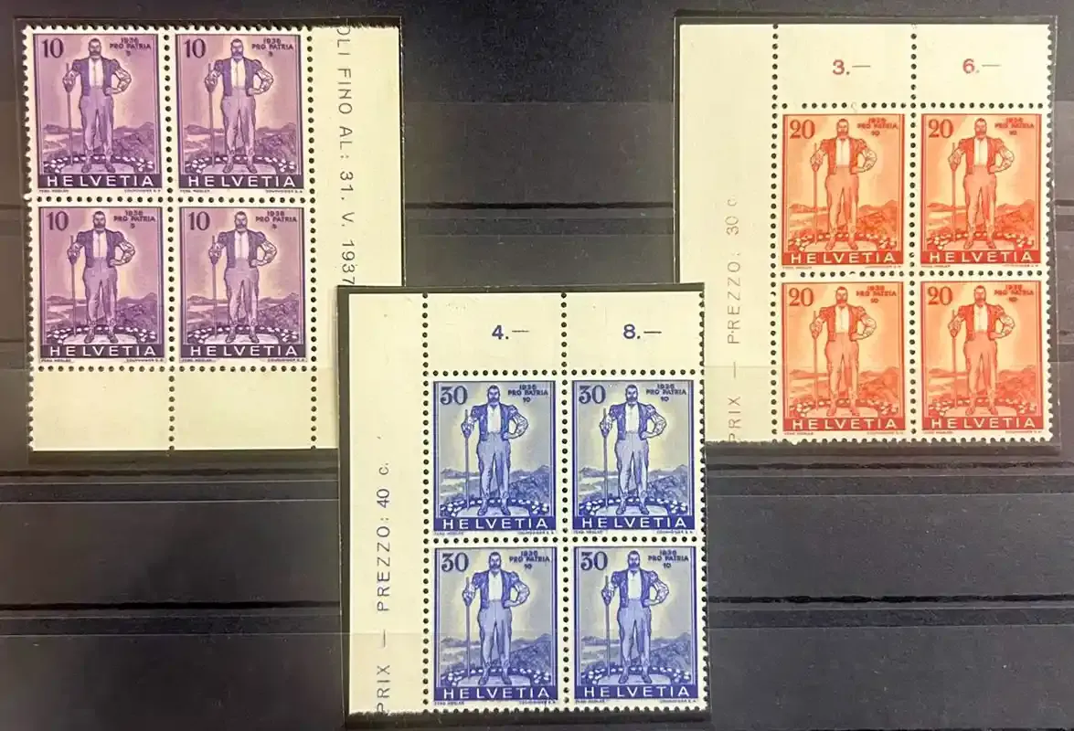 Switzerland 1936 Pro Patria, C/Blocks. MNH(**) Switzerland 1936 Pro Patria, C/Blocks. MNH(**)