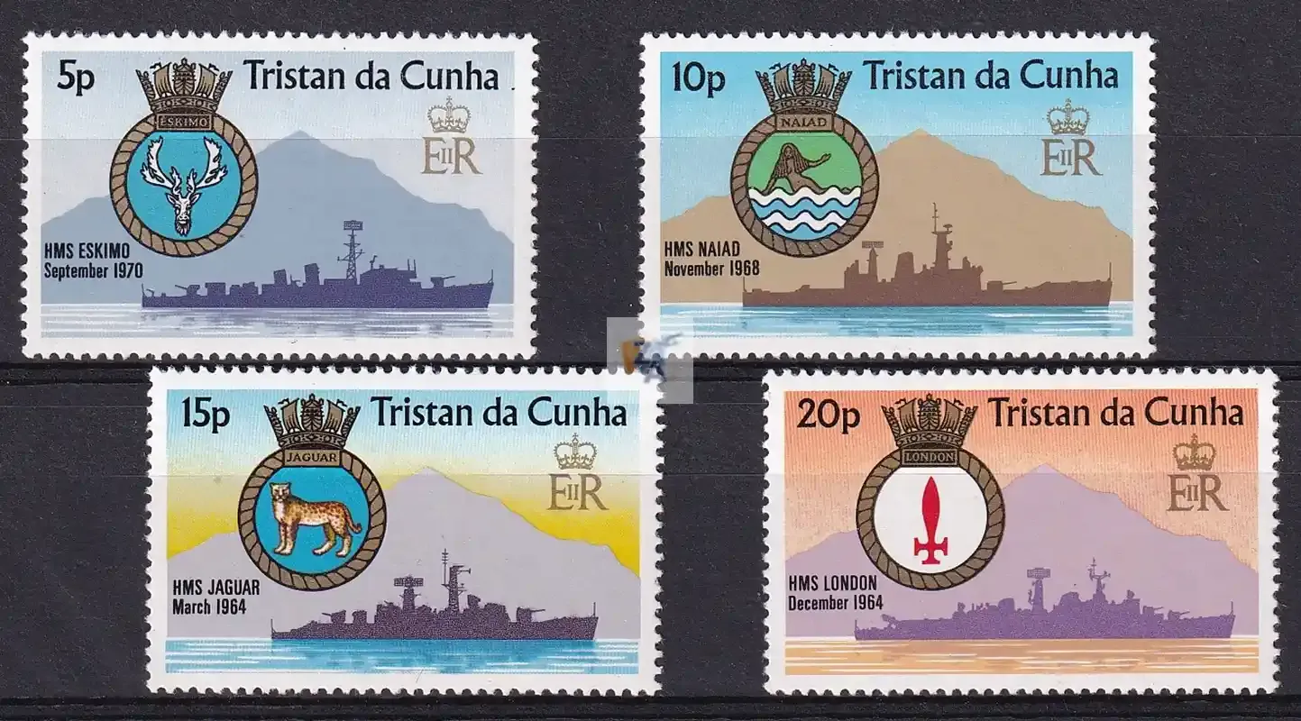 Tristan da Cunha 1977 - Ships Crests MNH