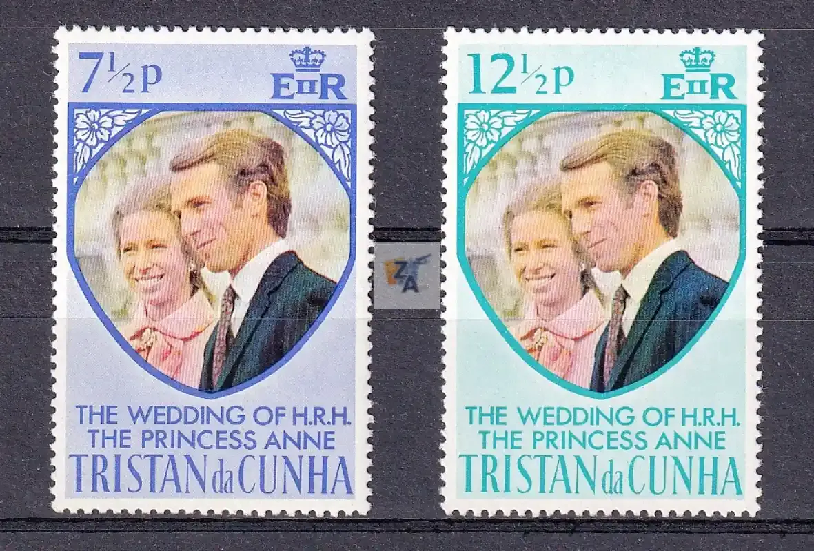 Tristan da Cunha 1973 Wedding of Princess Anne and Mark Phillips. MNH Tristan da Cunha 1973 Wedding of Princess Anne and Mark Phillips. MNH