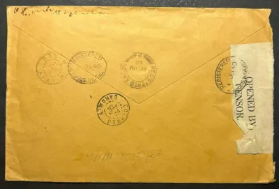 Switzerland 1940 Pro Patria - Registered Airmail, Bern to Nigeria, British West Africa.
