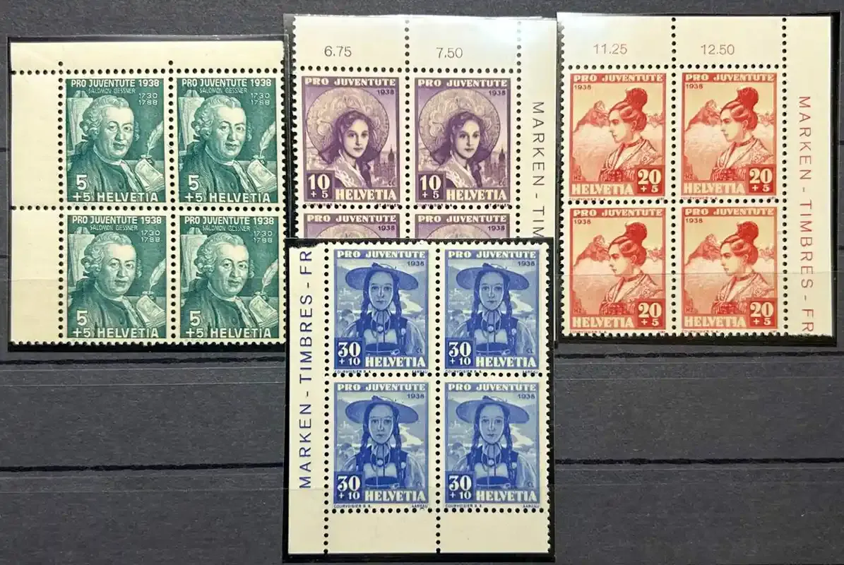 Switzerland 1938 Pro Juventute - Salomon Gessner - Costumes. MNH(**)