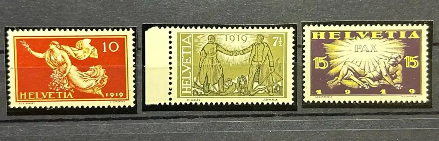 Switzerland 1919 Peace stamps, 3 values set. Michel 146-48. MNH(**) Switzerland 1919 Peace stamps, 3 values set. Michel 146-48. MNH(**)