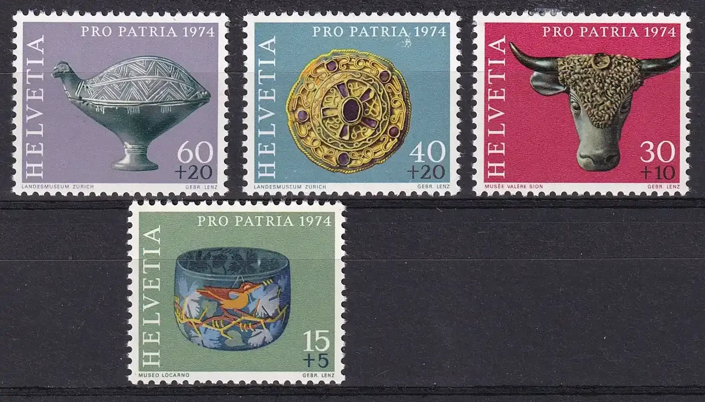 Switzerland 1974 "Pro Patria" - Archaeological Findings. MNH(**) Switzerland 1974 "Pro Patria" - Archaeological Findings. MNH(**)