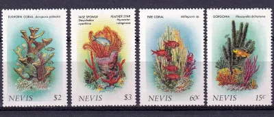 Nevis 1986 Corals, Fishes (v4)-MNH(**)
