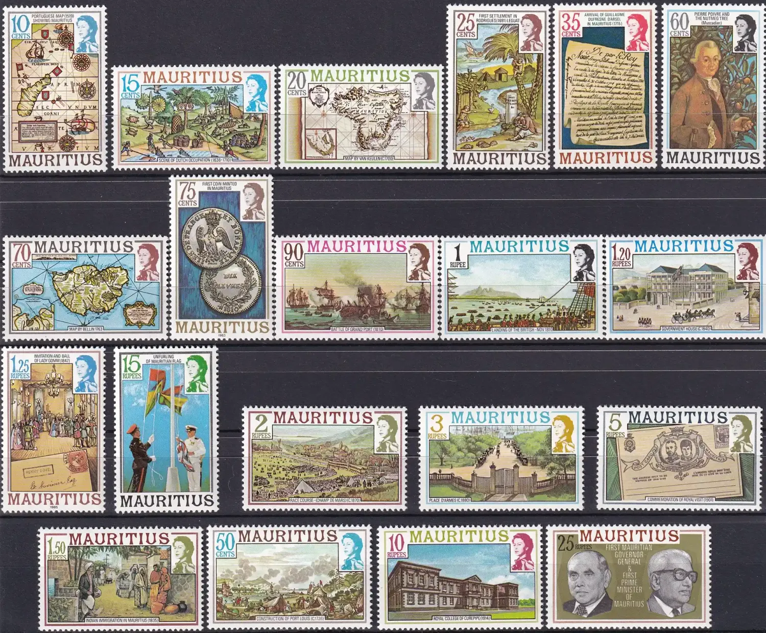 Mauritius 1978 Maps and Historical Events. MLH(*) Mauritius 1978 Maps and Historical Events. MLH(*)