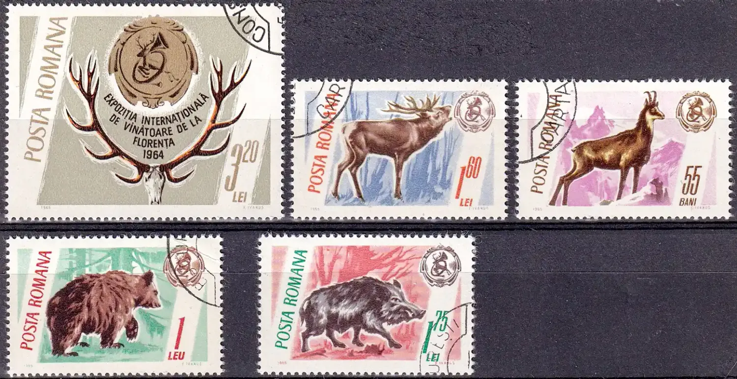 Romania 1965 Game Animals and Trophies. CTO, NH(*) Romania 1965 Game Animals and Trophies. CTO, NH(*)