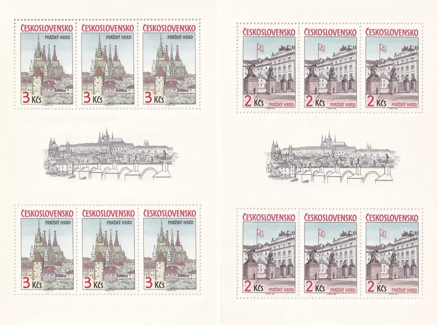 Czechoslovakia 1985 Prague Castle Sheets. MNH(**) Czechoslovakia 1985 Prague Castle Sheets. MNH(**)