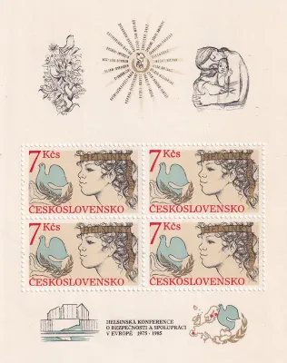 Czechoslovakia 1985 Anniv of European Security and Co-operation Conference, Helsinki SG 2790 (ss/4v) MNH(**) Czechoslovakia 1985 Anniv of European Security and Co-operation Conference, Helsinki SG 2790 (ss/4v) MNH(**)