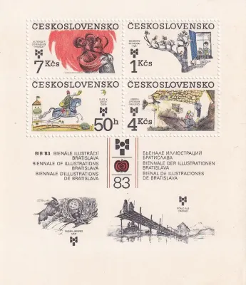 Czechoslovakia 1983 The 9th Biennial Exhibition of Book Illustration for Children SG 2691 (ss/4v) MNH(**) Czechoslovakia 1983 The 9th Biennial Exhibition of Book Illustration for Children SG 2691 (ss/4v) MNH(**)