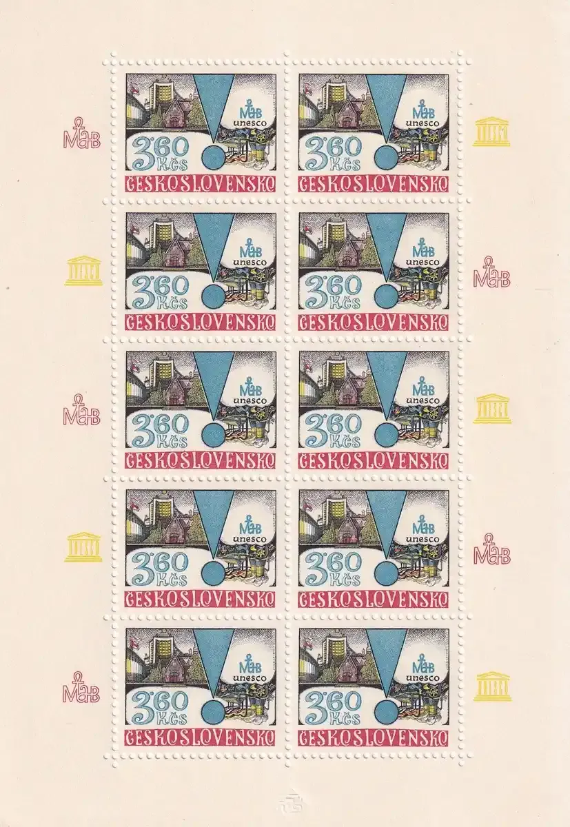 Czechoslovakia, 1979 Man and the Biosphere. 3.60Kc value Sheet. MNH(**)