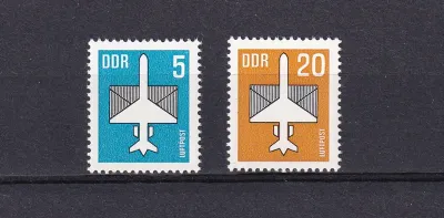 Germany East (DDR) 1983 Airmail - Airplane &amp; Envelope MNH (**)