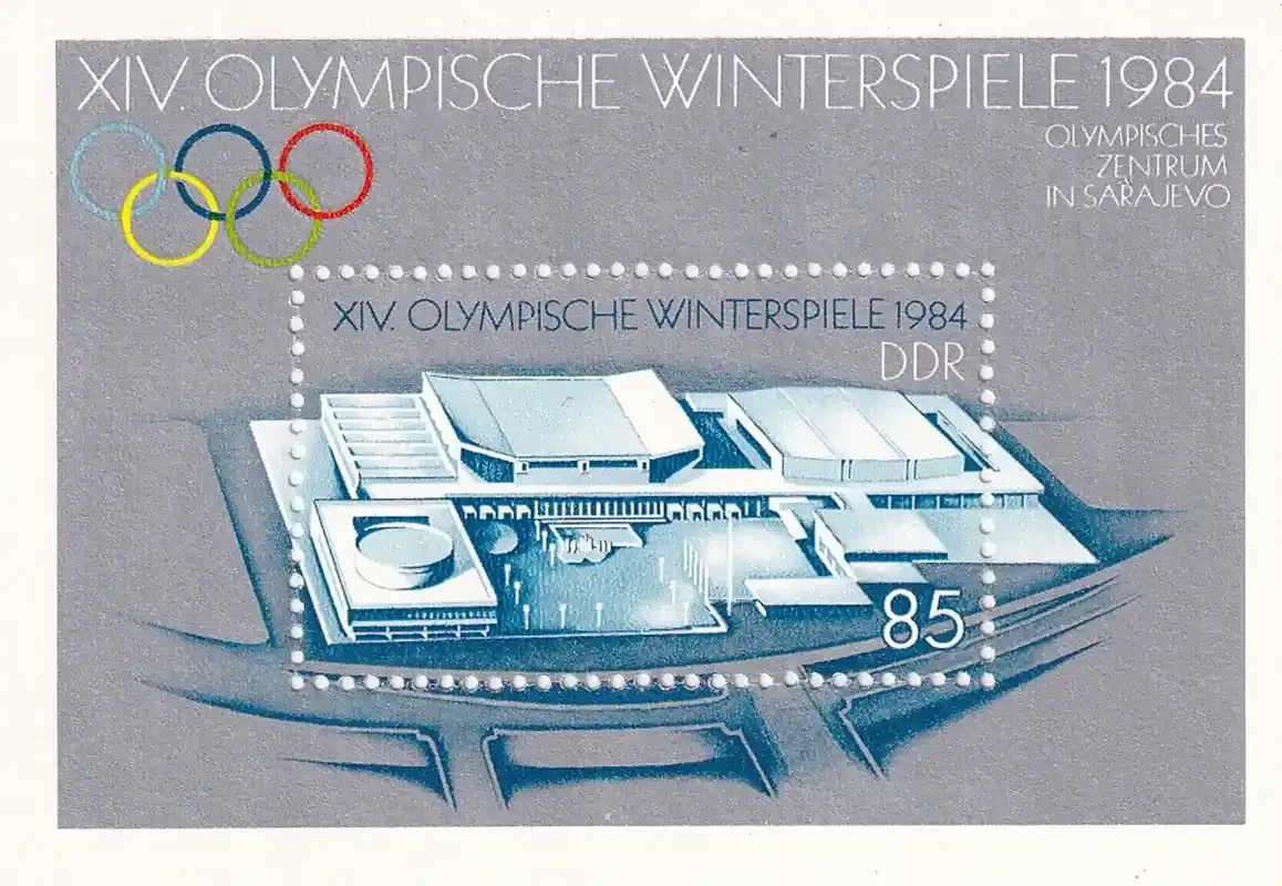 Germany East (DDR) 1983 Winter Olympic Games - Sarajevo, Yugoslavia. (ss/1v). MNH (**) Germany East (DDR) 1983 Winter Olympic Games - Sarajevo, Yugoslavia. (ss/1v). MNH (**)