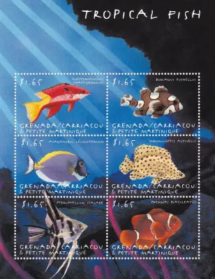 Grenada Grenadines 2000 Tropical Fish (ss/6v). MNH(**) Grenada Grenadines 2000 Tropical Fish (ss/6v). MNH(**)