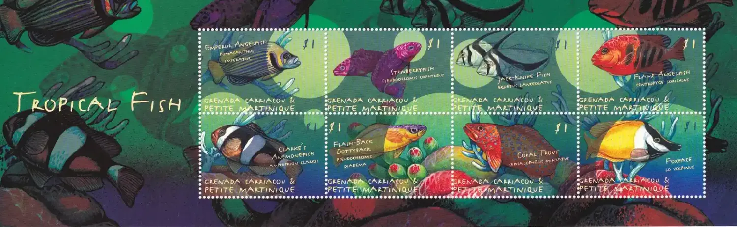 Grenada Grenadines 2000 Tropical Fish (ss/8v). MNH(**)