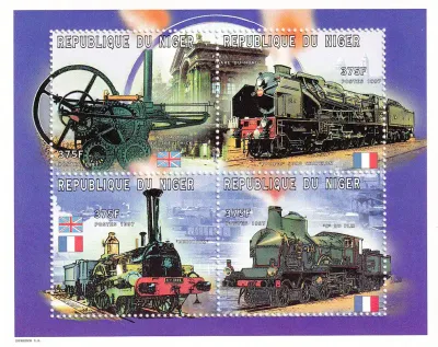 Niger 1997 Transportation, Trains. (ss/4v) MNH (**) Niger 1997 Transportation, Trains. (ss/4v) MNH (**)