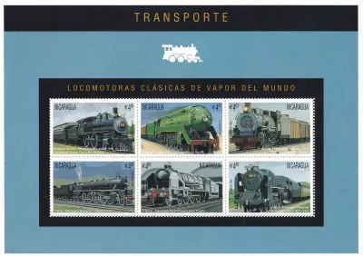 Nicaragua 1995 Trains. (ss/6v) Scott #2130 -MNH(**) Nicaragua 1995 Trains. (ss/6v) Scott #2130 -MNH(**)