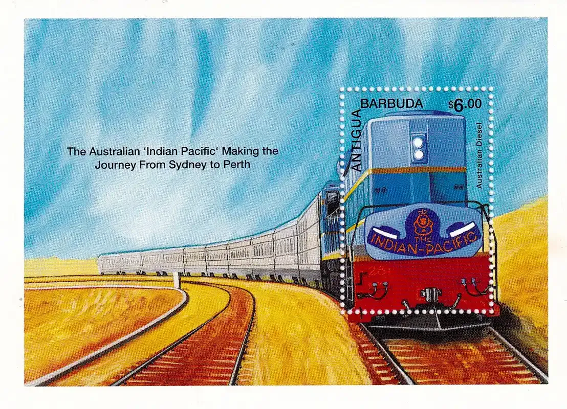 Antigua & Barbuda 1995 Railways from Around the World. (SS/v1). MNH(**) Antigua & Barbuda 1995 Railways from Around the World. (SS/v1). MNH(**)