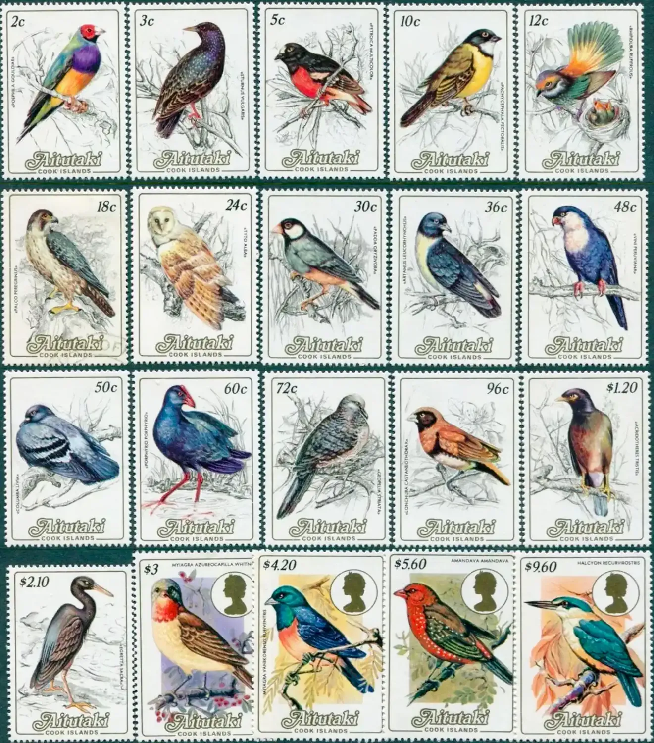 Aitutaki, Cook Islands 1984 Definitive set. SG475-494. MNH(**)
