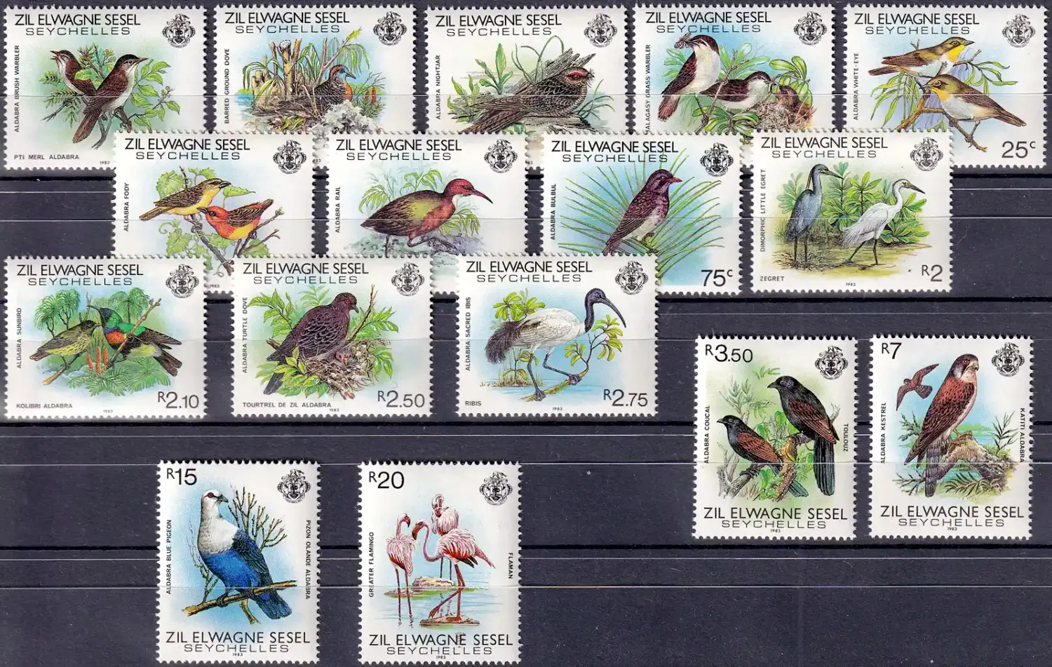 Seychelles (Zil Elwagne Sesel) 1983 Birds. MNH(**) Seychelles (Zil Elwagne Sesel) 1983 Birds. MNH(**)