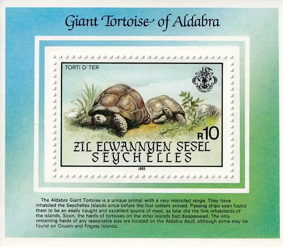 Seychelles (Zil Elwannyen Sesel) 1985 World Wildlife Fund - Giant Tortoise of Aldabra WWF. (ss/1v) MNH(**)