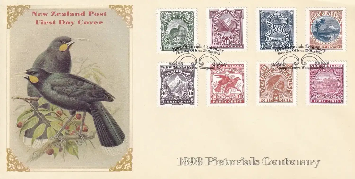 New Zealand 1998 Pictorials Centenary. Birds Mountains Scenery 8v FDC