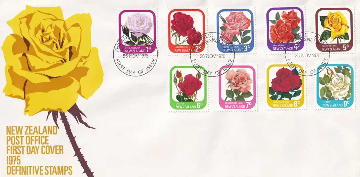 New Zealand 1975 Rose flowers, FDC New Zealand 1975 Rose flowers, FDC